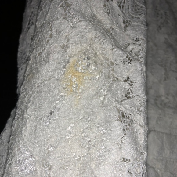 Cream Lace Forever 21 Lined Blazer, Front Pockets - Picture 4 of 11